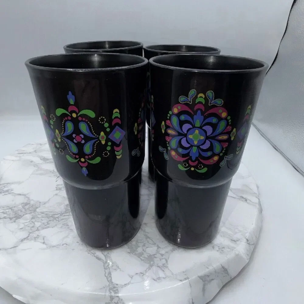 TUPPERWARE Black Kaliopi 18 oz Tumblers-Set of 4